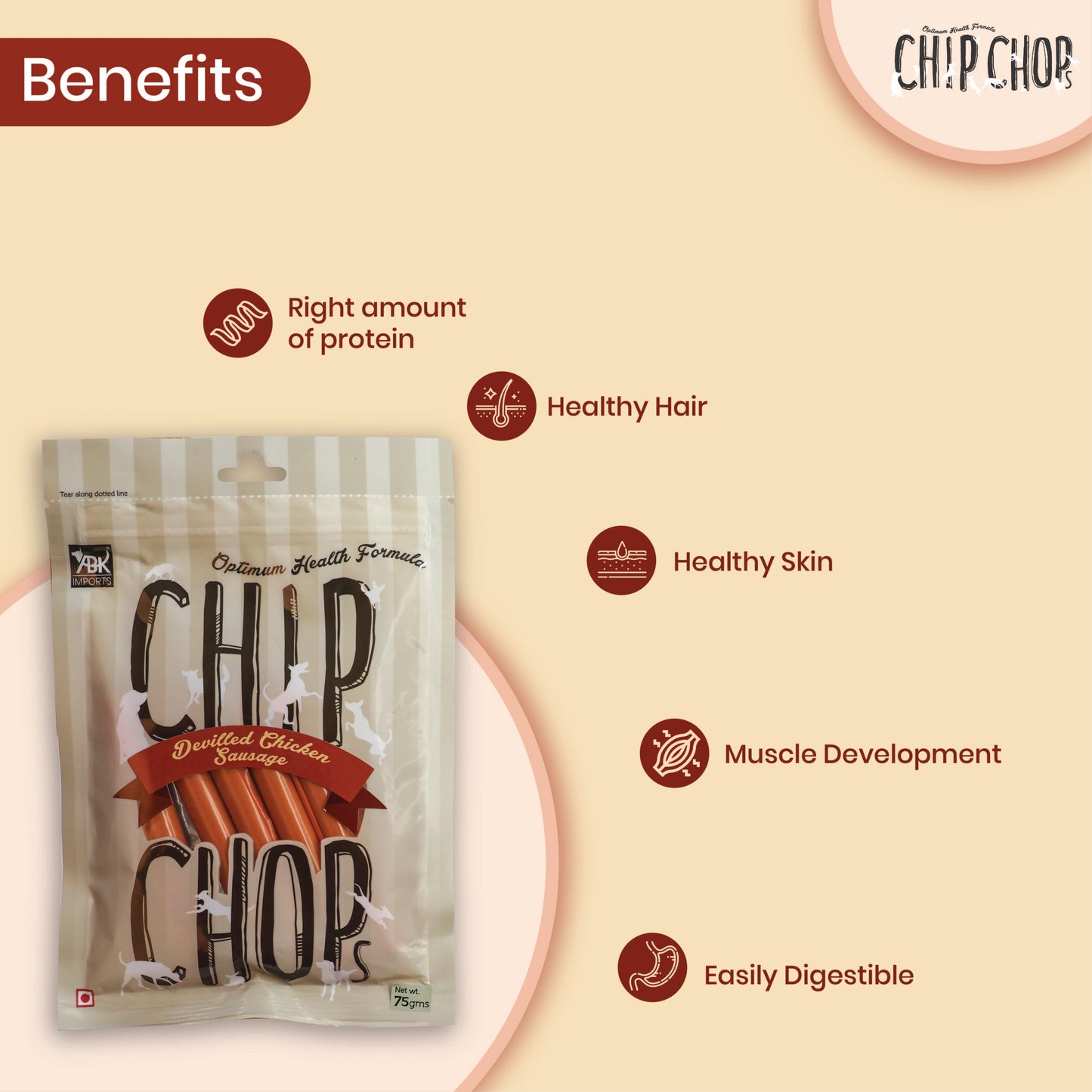Chip Chops Chicken Sausages 75g