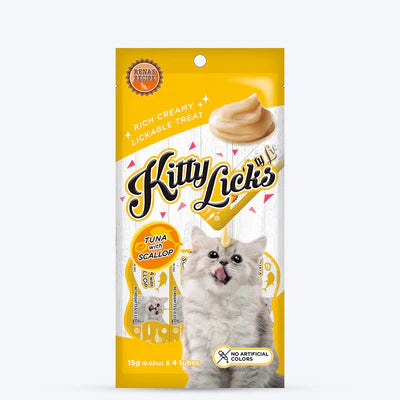 Kitty Licks Tuna with Scallop Flavor Pack of 4 Tubes
