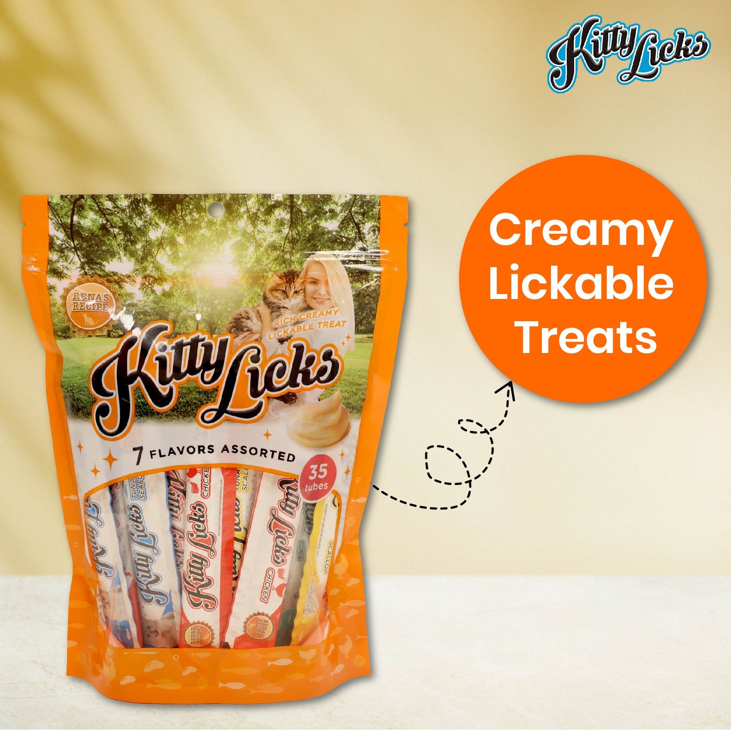 Kitty licks 7 in 1 Assorted Flavours, 35 Tubes