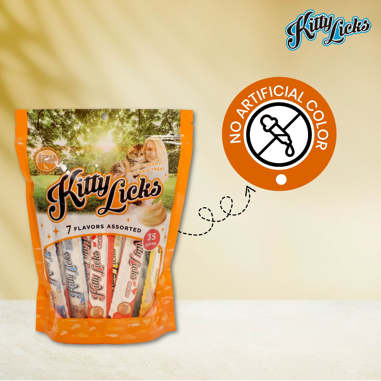 Kitty licks 7 in 1 Assorted Flavours, 35 Tubes