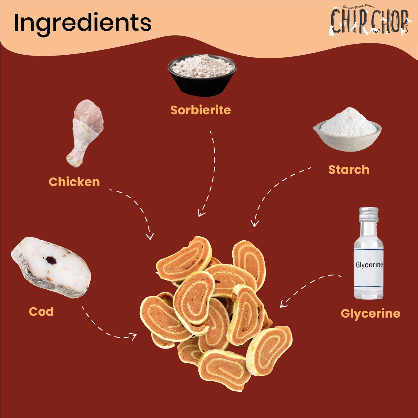 Chip Chops Chicken and Codfish Rolls