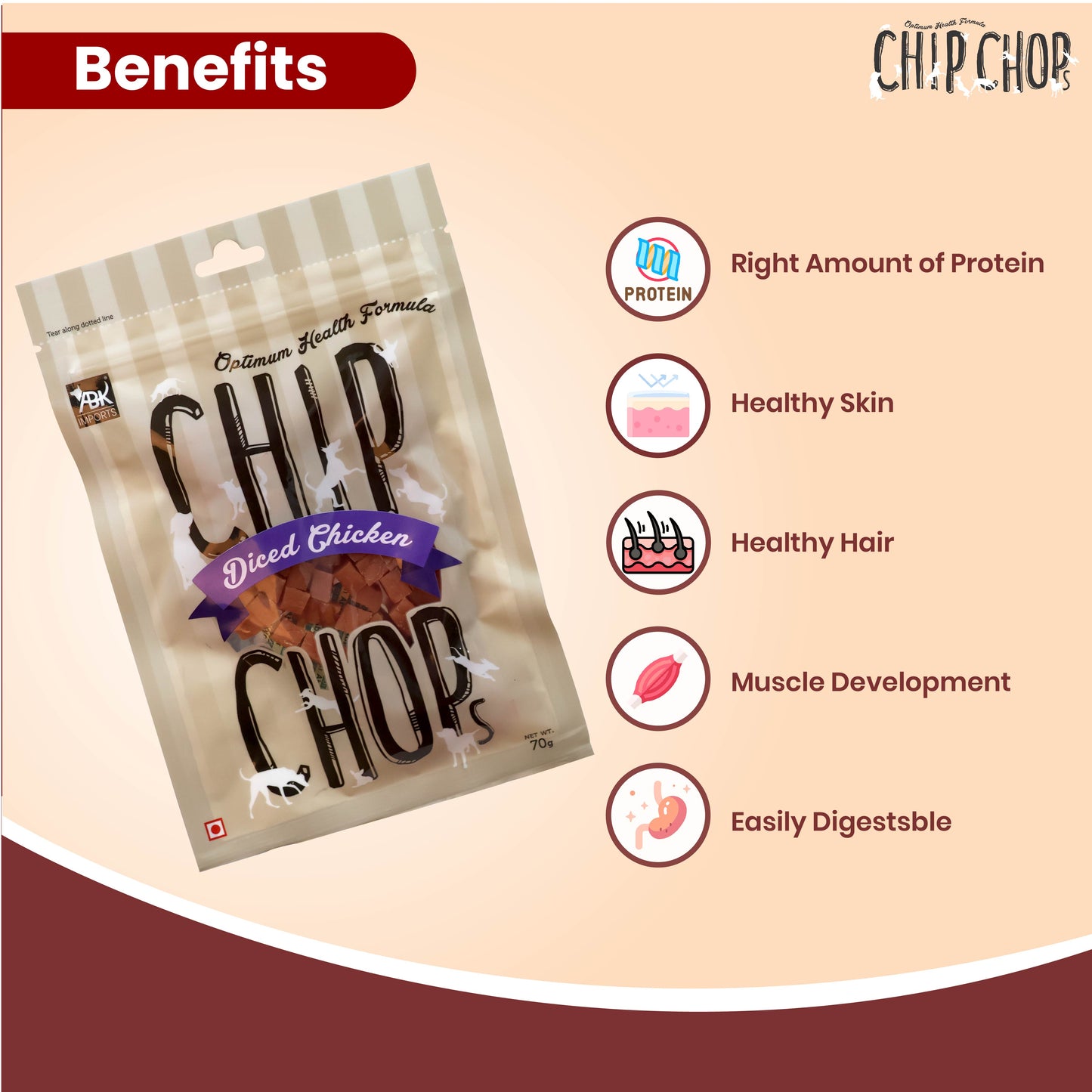 Chip Chops Diced Chicken 70g