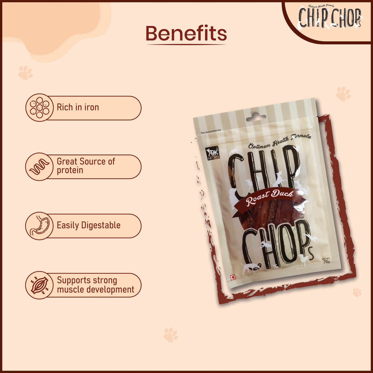 Chip Chops Roast Duck Strips 70g