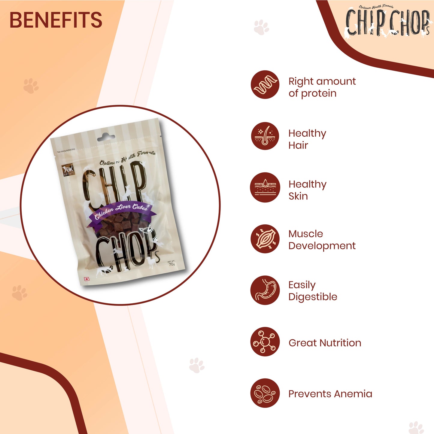 Chip Chops Chicken Liver Cubes 70g