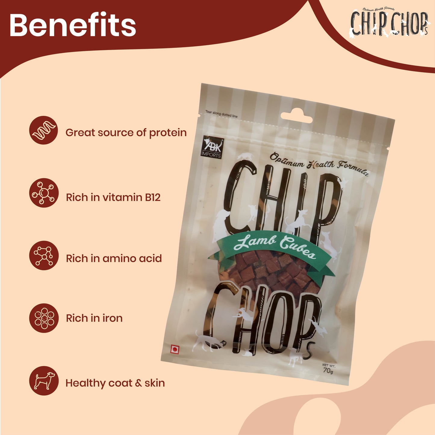 Chip Chops Lamb Cubes 70g