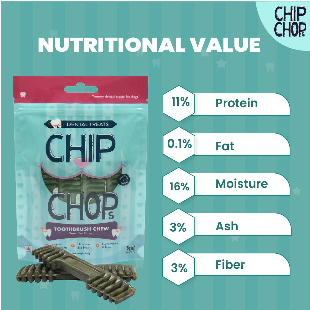 Chip Chops Toothbrush Chew Green Tea Flavor