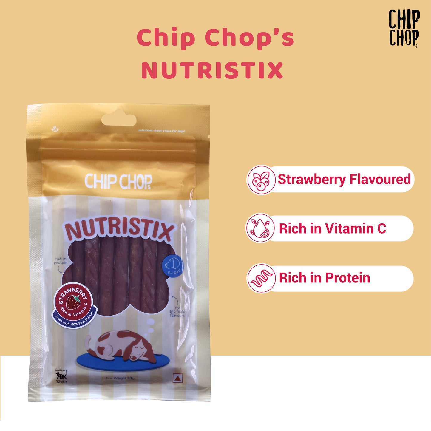 Chip Chops Nutristix Strawberry Flavour