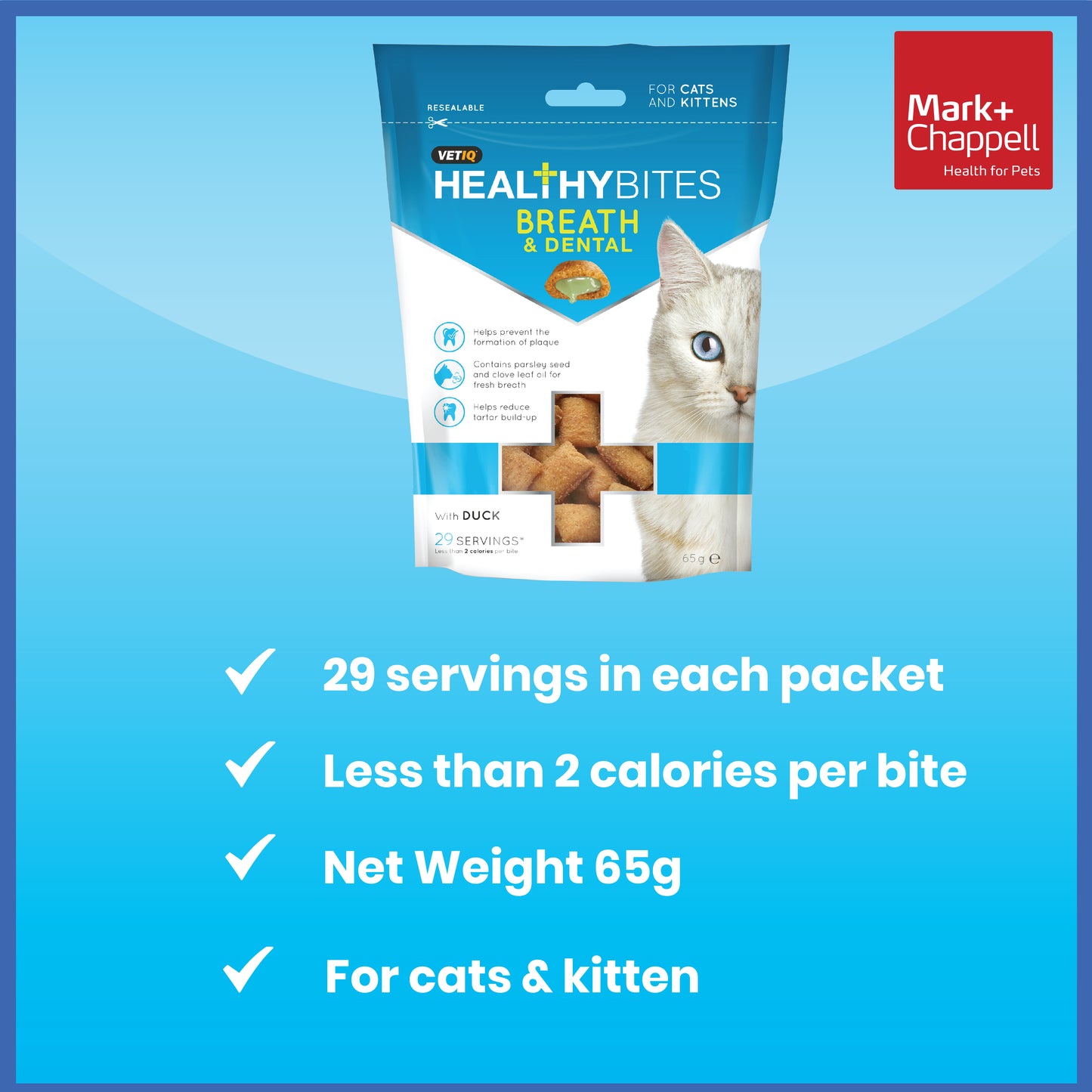 Healthy Bites Breath and Dental For Cats 65g