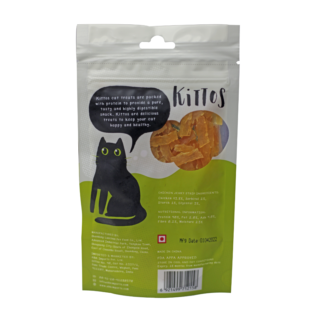 Kittos Chicken Jerky Strips 35g