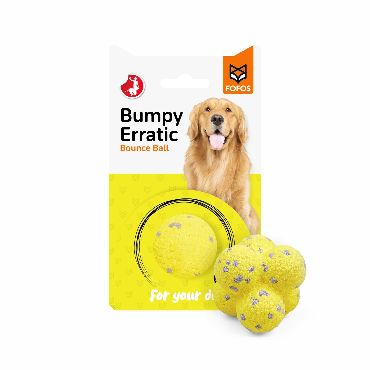 FOFOS Ultra-Durable Dog Ball-Yellow/Grey